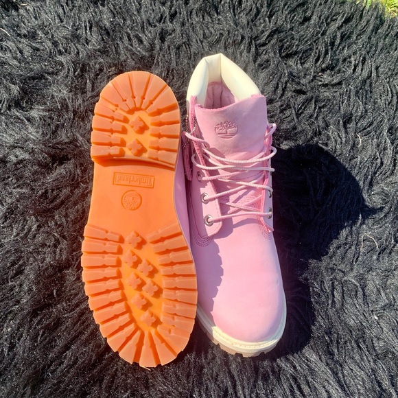 Women’s 6 Inch Pink & White Timberlands - Picture 3 of 4